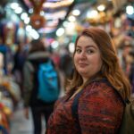 portrait fat tourist traveling